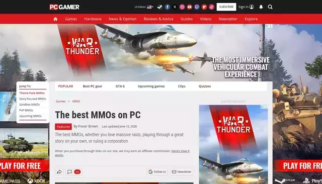 pcgamer.com homepage screenshot