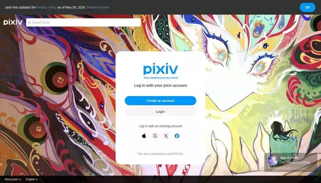 pixiv.net homepage screenshot