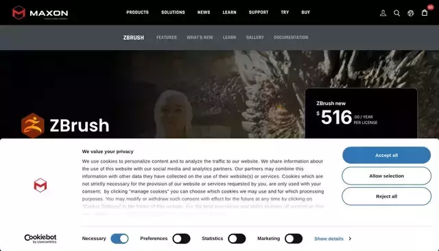 pixologic.com homepage screenshot