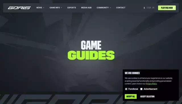 playgoals.com homepage screenshot