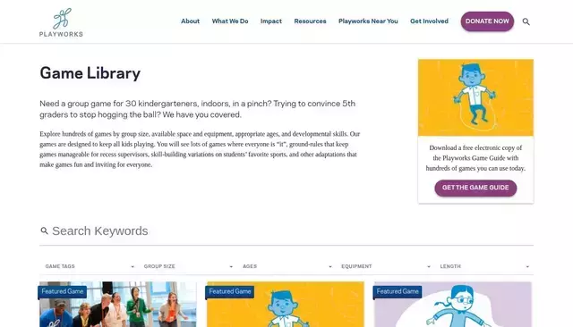 playworks.org homepage screenshot