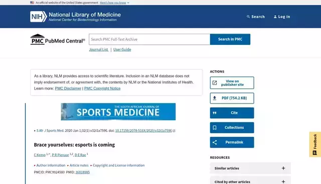 pmc.ncbi.nlm.nih.gov homepage screenshot