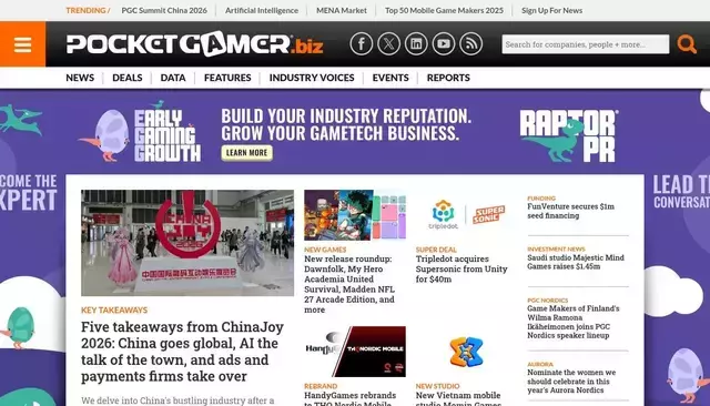 pocketgamer.biz homepage screenshot