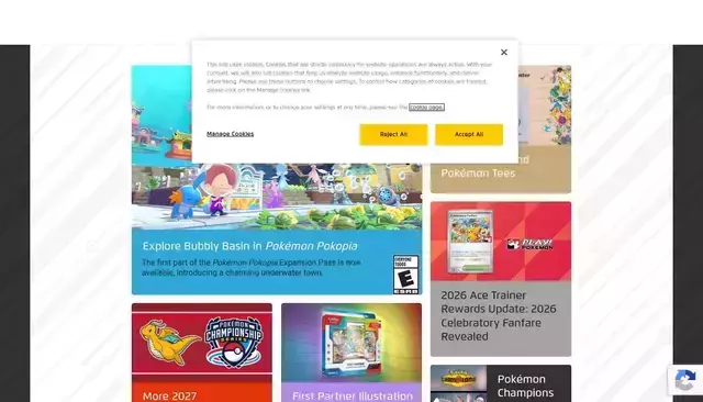 pokemon.com homepage screenshot