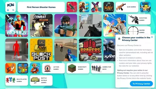 poki.com homepage screenshot