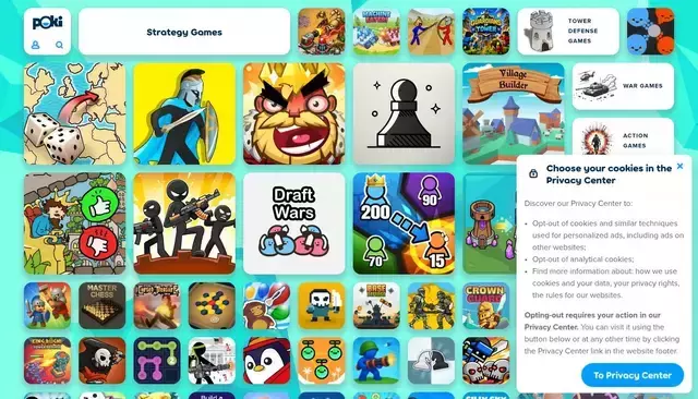 poki.com homepage screenshot