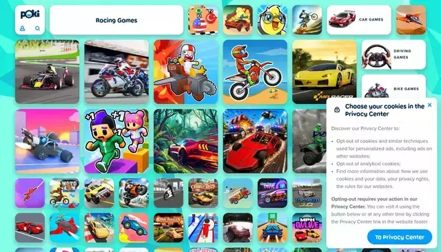 poki.com homepage screenshot