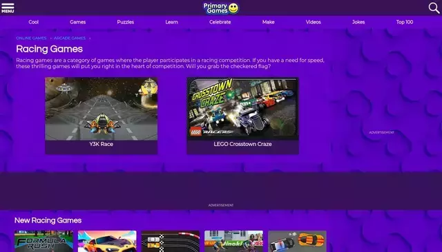 primarygames.com homepage screenshot