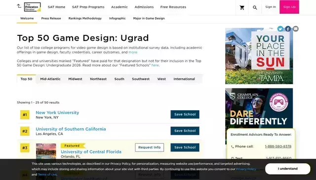 princetonreview.com homepage screenshot