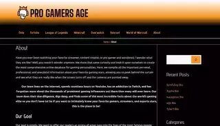 Progamer Sage About - Pro Gamers Age