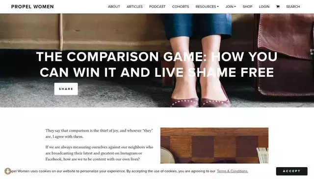 propelwomen.org homepage screenshot