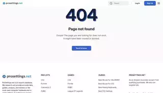 Pro Settings Page not found - ProSettings.net