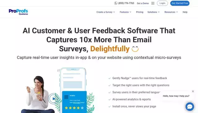 qualaroo.com homepage screenshot