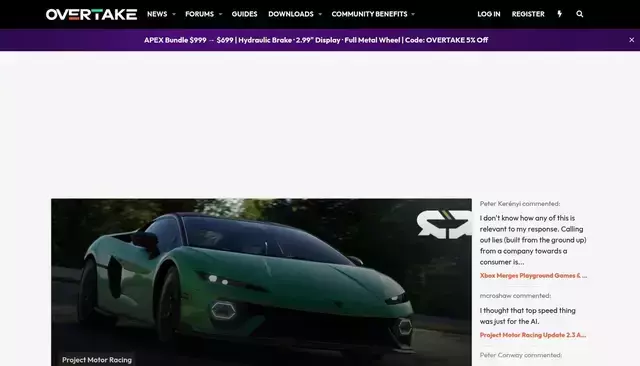 racedepartment.com homepage screenshot