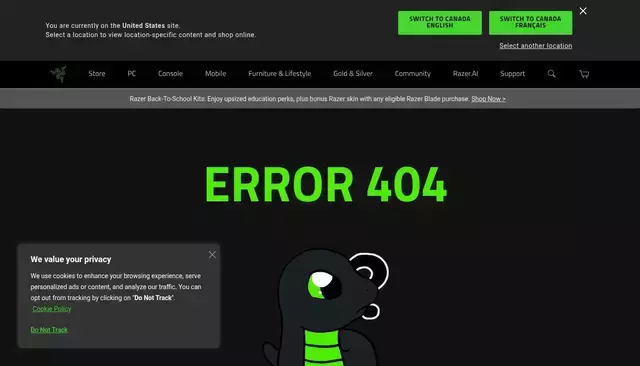razer.com homepage screenshot