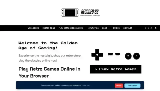 rec0ded88.com homepage screenshot