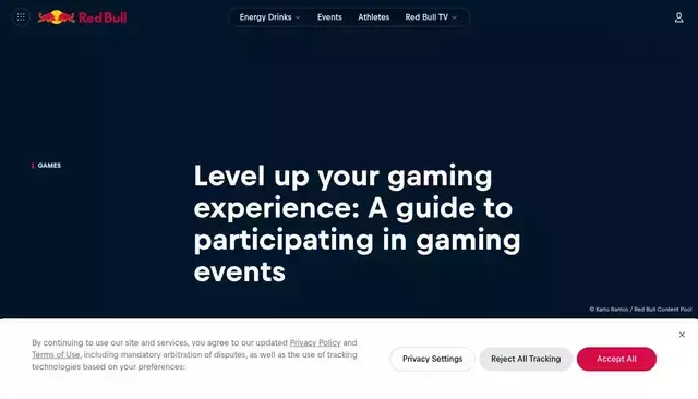 redbull.com homepage screenshot