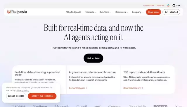 redpanda.com homepage screenshot