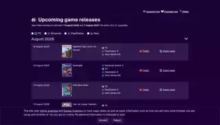 Release Calendar Video Game Release Calendar 2026 - 2027