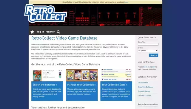 retrocollect.com homepage screenshot