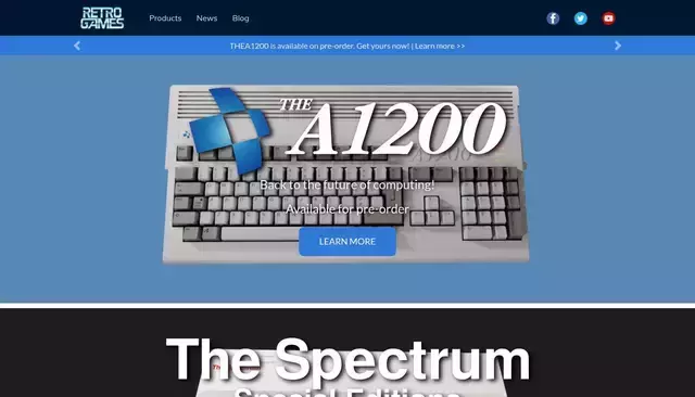 retrogames.biz homepage screenshot