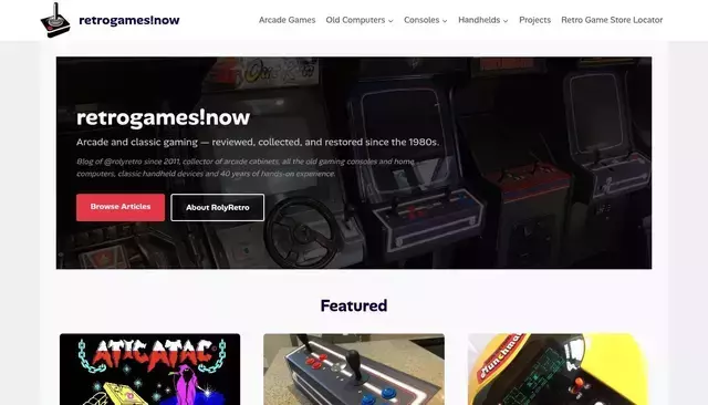retrogamesnow.co.uk homepage screenshot
