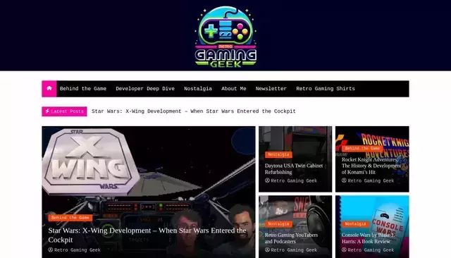 retrogaminggeek.com homepage screenshot