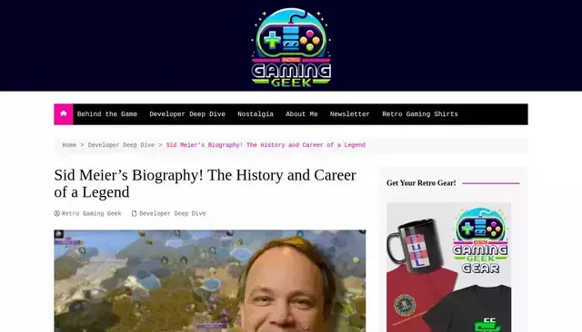 retrogaminggeek.com homepage screenshot