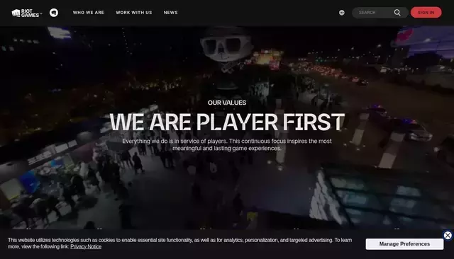riotgames.com homepage screenshot