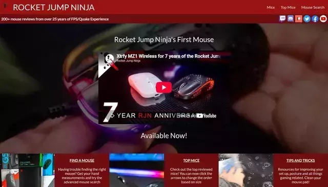 rocketjumpninja.com homepage screenshot