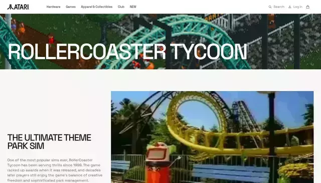 rollercoastertycoon.com homepage screenshot
