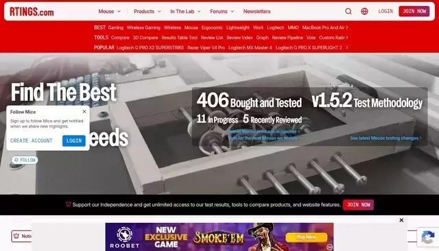 rtings.com homepage screenshot