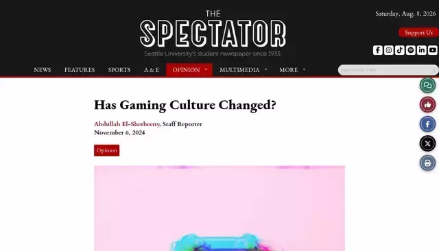 seattlespectator.com homepage screenshot