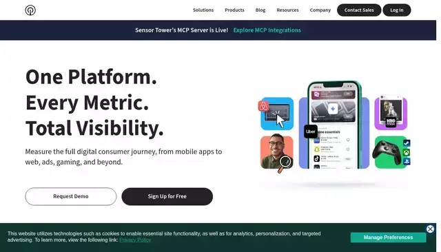 sensortower.com homepage screenshot