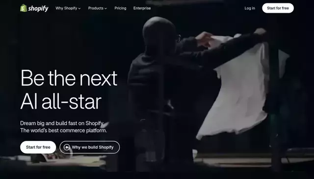 shopify.com homepage screenshot