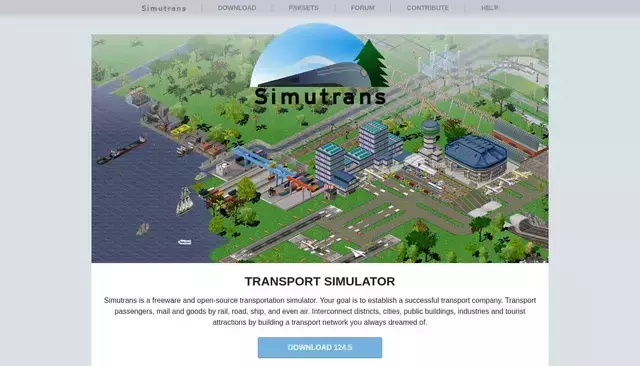simutrans.com homepage screenshot