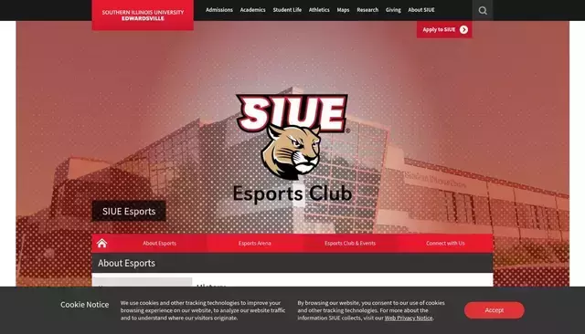 siue.edu homepage screenshot
