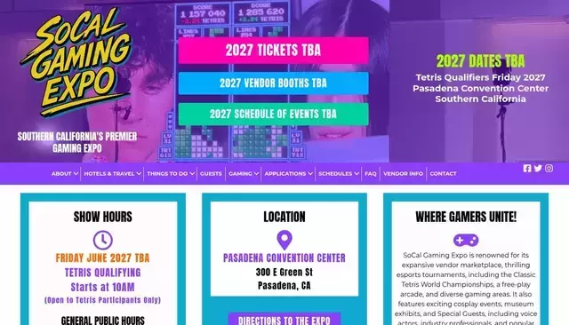 socalgamingexpo.com homepage screenshot