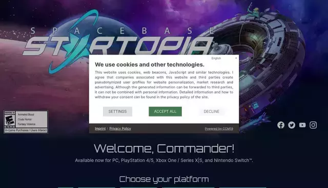 spacebase-startopia.com homepage screenshot