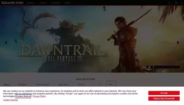 square-enix-games.com homepage screenshot