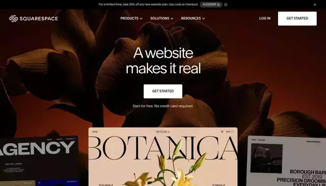 squarespace.com homepage screenshot