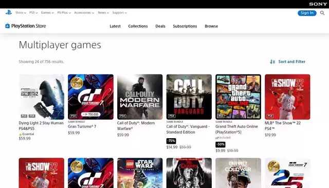 store.playstation.com homepage screenshot