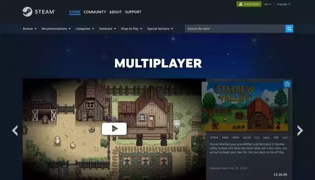 store.steampowered.com homepage screenshot