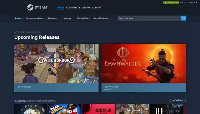 store.steampowered.com homepage screenshot