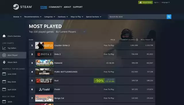 store.steampowered.com homepage screenshot