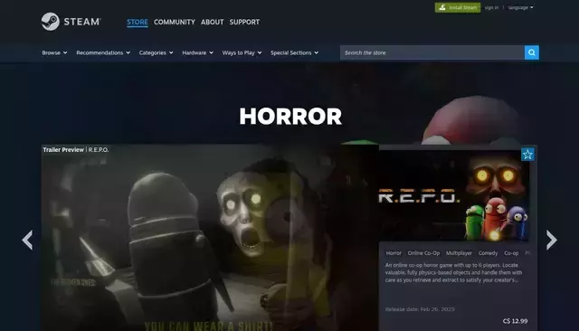 store.steampowered.com homepage screenshot