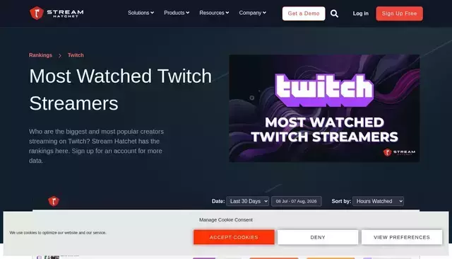 streamhatchet.com homepage screenshot