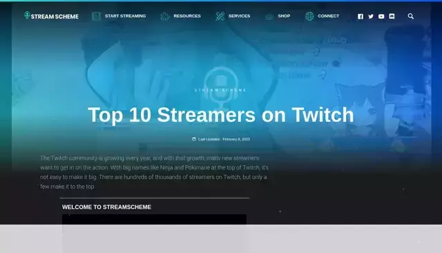 streamscheme.com homepage screenshot