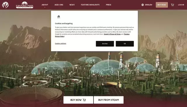 survivingmars.com homepage screenshot