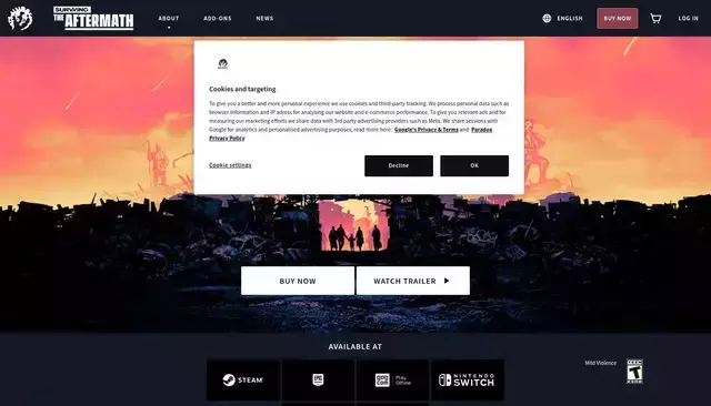 survivingtheaftermath.com homepage screenshot